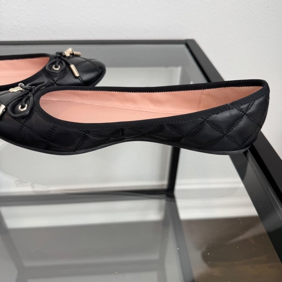 Kate Spade Pauline Quilted Black Ballet bow Flats Size 8 - Picture 10 of 15